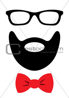 Party accessories set - glasses, mustache, bow