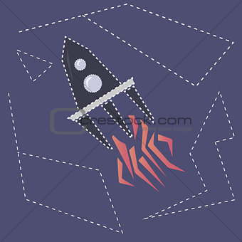 Rocket in Space with Constellations