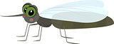 Cartoon gray funny mosquito.