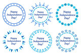Happy Independence Day of Israel set of round frames with space for text. Jewish Holidays Border for your design. Vector illustration, clip art.