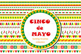 Cinco de Mayo celebration set of borders, ornaments, bunting. Flat style, isolated on white background. Vector illustration, clip art.