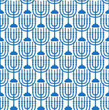 Happy Israel Independence Day seamless pattern with flags and bunting. Jewish Holidays endless background, texture. Jewish backdrop. Vector illustration.