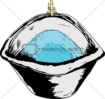 Bath tub full of water on white background