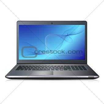 laptop with abstracts pattern on the screen