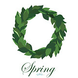 Floral wreath of leaves of Lily of the valley, spring wreath.