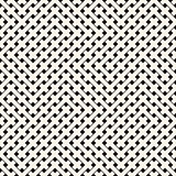 Weave Seamless Pattern. Braiding Background of Intersecting Stripes Lattice. Black and White Geometric Vector Illustration.