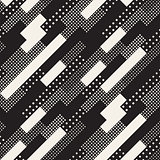 Modern Stylish Halftone Texture With Random Size Squares. Vector Seamless Pattern.