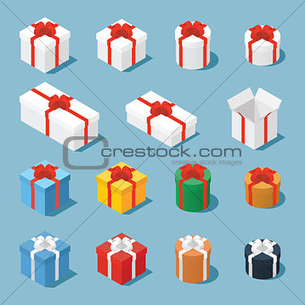 Isometric gift boxes