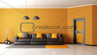 Black and orange living room