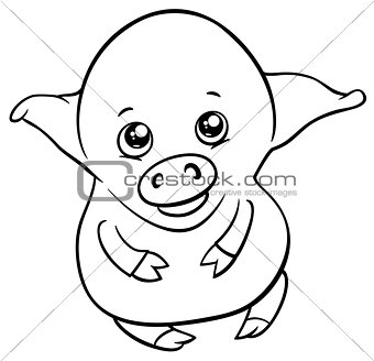 cute piglet coloring page