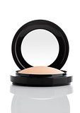 Cosmetic Makeup Powder in Black Round Plastic Case
