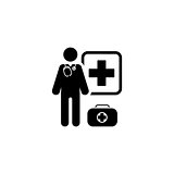 Doctor on Duty Icon. Flat Design.