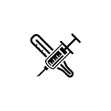 Vaccination and Medical Services Icon.