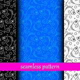 set of seamless pattern with fish. vector