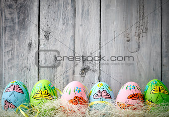 Multicolored easter eggs