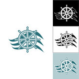 Logo marine helm on the wave