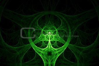 Green abstract circular spike shape