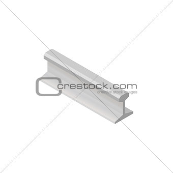 Steel rails in isometric, vector illustration.