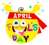 April Fools Day. Yellow funny smile