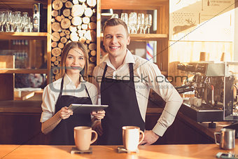 Concept for professional barista in coffee shop