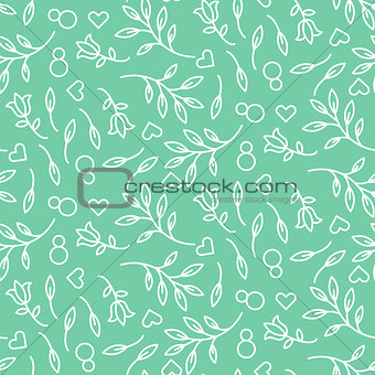 Eight March womens day seamless pattern.