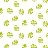 Easter outline icon seamless vector pattern.