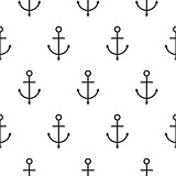 Anchors seamless nautical vector pattern in scandinavian style.