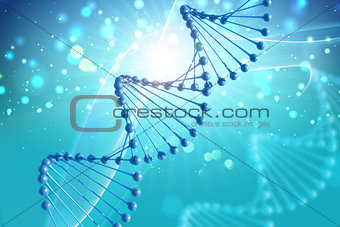 3D medical background with DNA strands