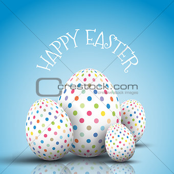 Easter egg background with spotted eggs