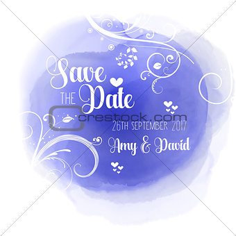 Save the date floral watercolour design