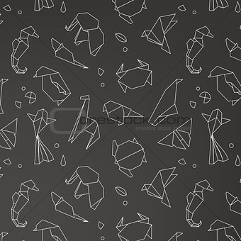 Animals origami pattern