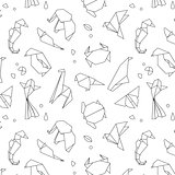 Animals origami pattern lines