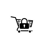 Secure Shopping Icon. Flat Design.