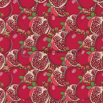 Vintage Pomegranate Seamless Pattern