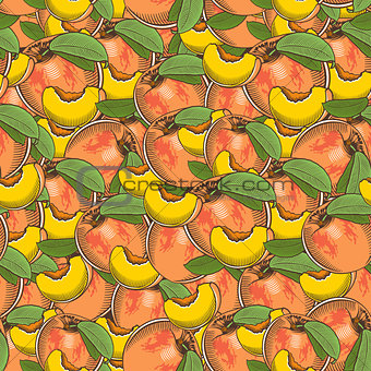 Vintage Peach Seamless Pattern