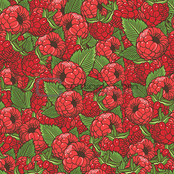 Vintage Raspberries Seamless Pattern