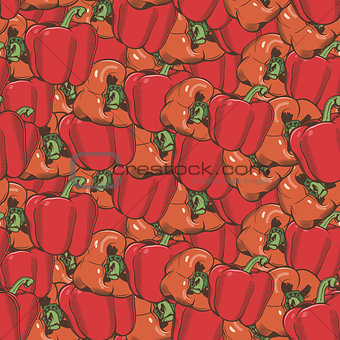 Vintage Red Pepper Seamless Pattern