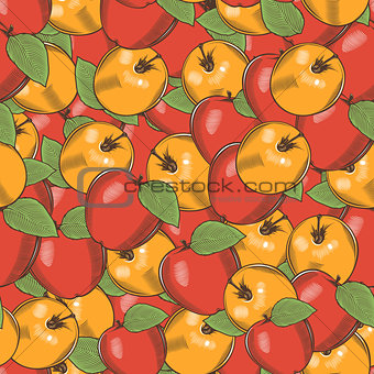 Vintage Apple Seamless Pattern