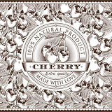 Vintage Cherry Label On Seamless Pattern