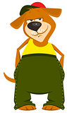 Cartoon dog boy in clothes