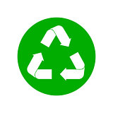 Recycle sign on white