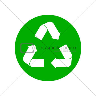 Recycle sign on white
