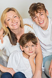 Happy Family Mother and Two Sons Children