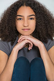 Beautiful Mixed Race Interracial Teenager Girl Young Woman