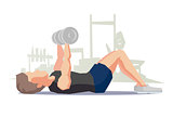 Man doing exercise with dumbbells