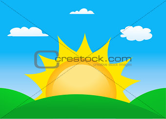 Vector illustration of sunrise sun 
