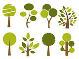 Set of trees vector illustration