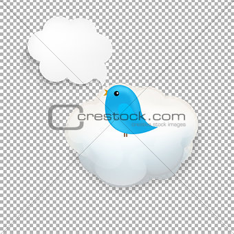 Cloud Icon With Bird