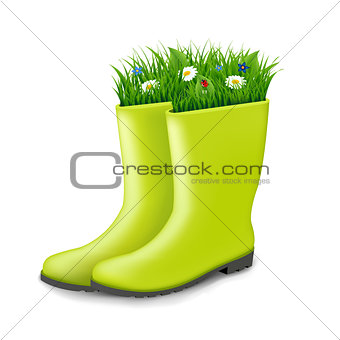 Gumboots With Grass
