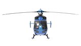 Blue helicopter isolated on the white background. 3d illustration.